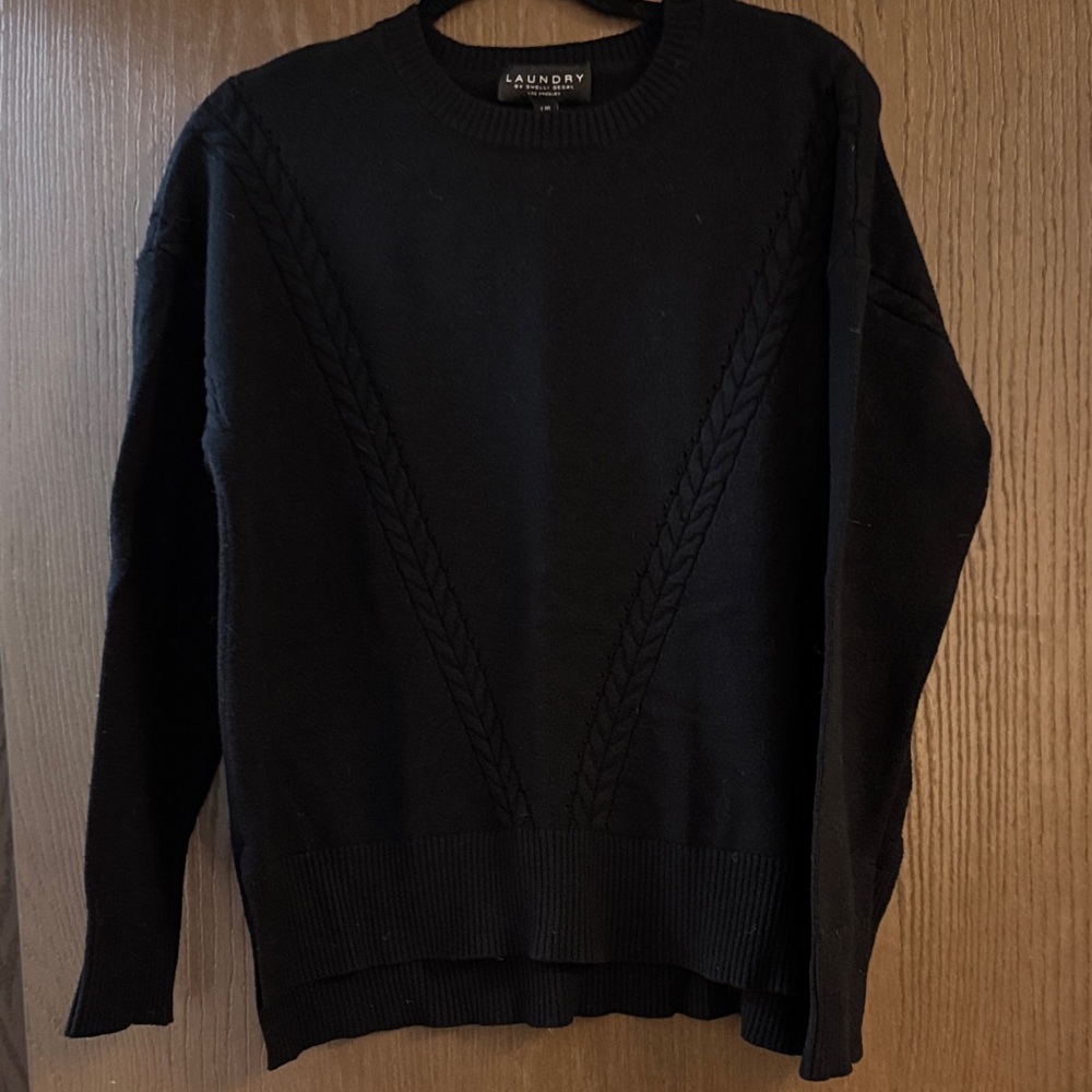 Laundry By Shelli Segal Classic Black Crewneck Sweater